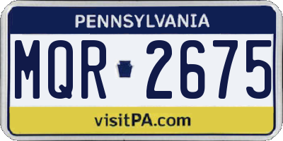 PA license plate MQR2675
