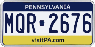 PA license plate MQR2676
