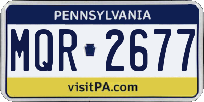 PA license plate MQR2677