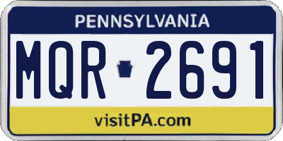 PA license plate MQR2691