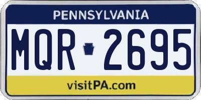 PA license plate MQR2695