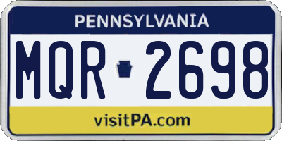 PA license plate MQR2698
