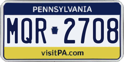 PA license plate MQR2708
