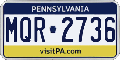 PA license plate MQR2736