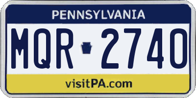 PA license plate MQR2740