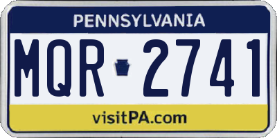 PA license plate MQR2741