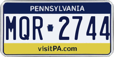 PA license plate MQR2744