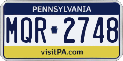 PA license plate MQR2748