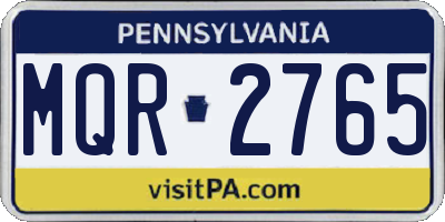 PA license plate MQR2765