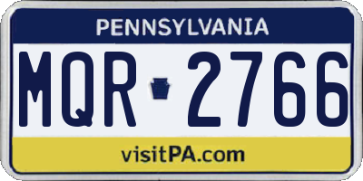 PA license plate MQR2766