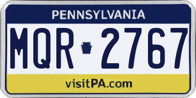 PA license plate MQR2767
