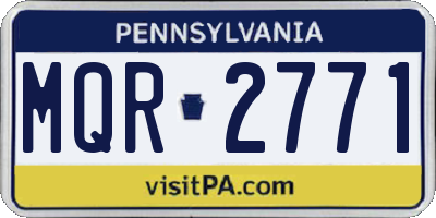 PA license plate MQR2771