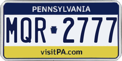 PA license plate MQR2777