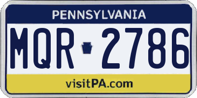 PA license plate MQR2786