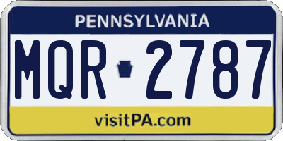 PA license plate MQR2787