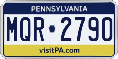 PA license plate MQR2790