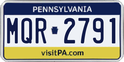 PA license plate MQR2791