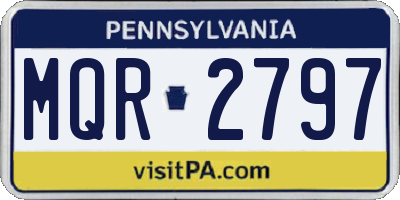 PA license plate MQR2797