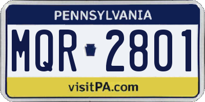 PA license plate MQR2801