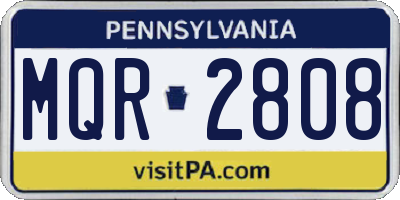 PA license plate MQR2808