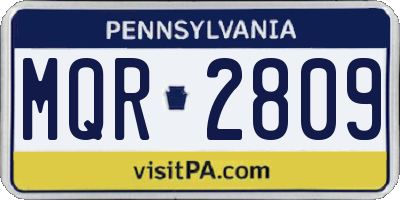 PA license plate MQR2809