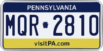 PA license plate MQR2810