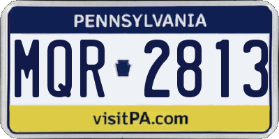 PA license plate MQR2813