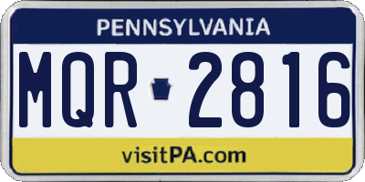 PA license plate MQR2816