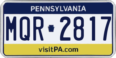 PA license plate MQR2817