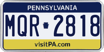 PA license plate MQR2818