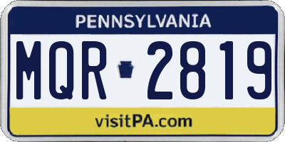 PA license plate MQR2819