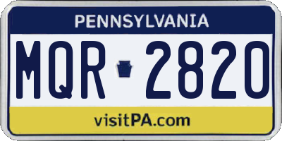 PA license plate MQR2820