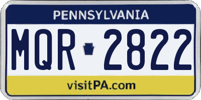 PA license plate MQR2822