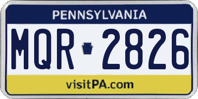 PA license plate MQR2826