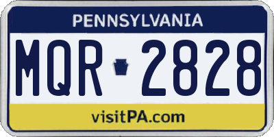 PA license plate MQR2828