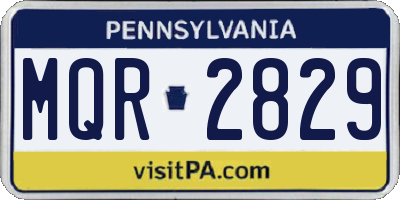 PA license plate MQR2829
