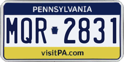 PA license plate MQR2831