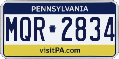 PA license plate MQR2834