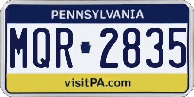PA license plate MQR2835