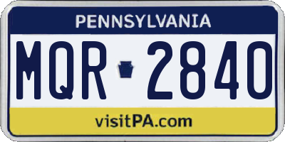 PA license plate MQR2840