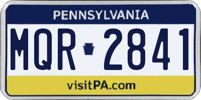 PA license plate MQR2841