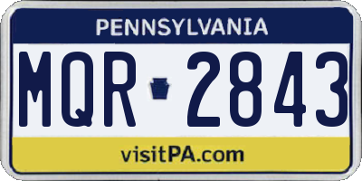 PA license plate MQR2843