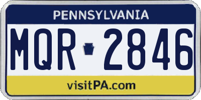 PA license plate MQR2846