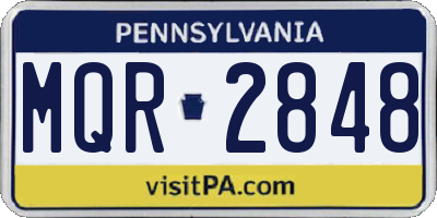 PA license plate MQR2848