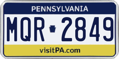 PA license plate MQR2849