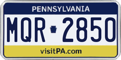 PA license plate MQR2850