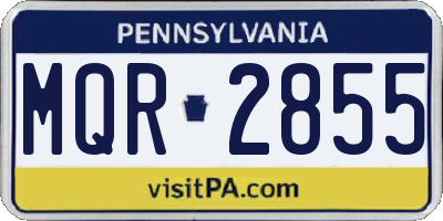 PA license plate MQR2855