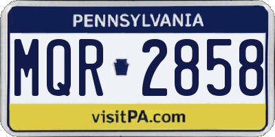 PA license plate MQR2858