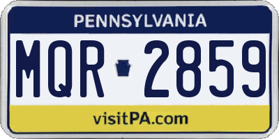 PA license plate MQR2859