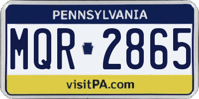 PA license plate MQR2865